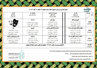 27 تا 30 آبان

سی امین جشنواره تئاتر استان اصفهان برگزار می‌شود